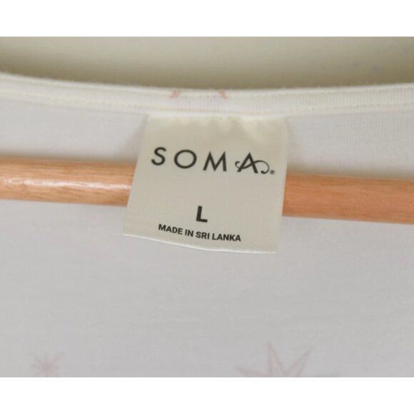 SOMA COOL NIGHTS IVORY SPARKLE STARS LOUNGE BOXY TOP - Picture 7 of 8